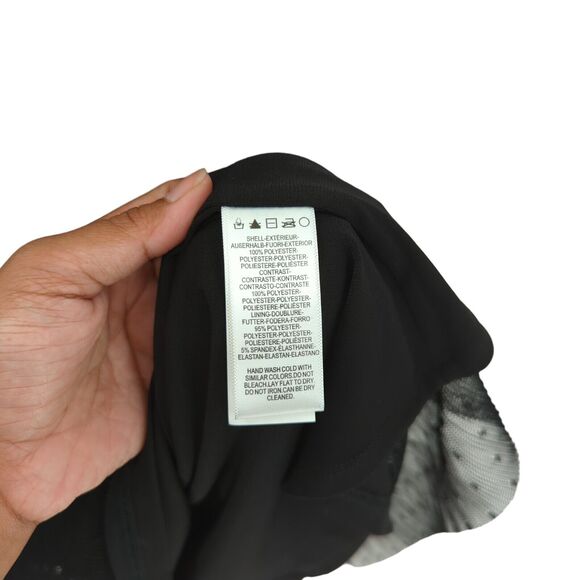 DRESS THE POPULATION Women XS Kady Dress Cream White Midi Tulle Sequin Dot NEW - Picture 7 of 10